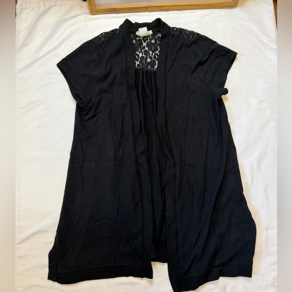 Girls Belle Du Jour size large black cardigan